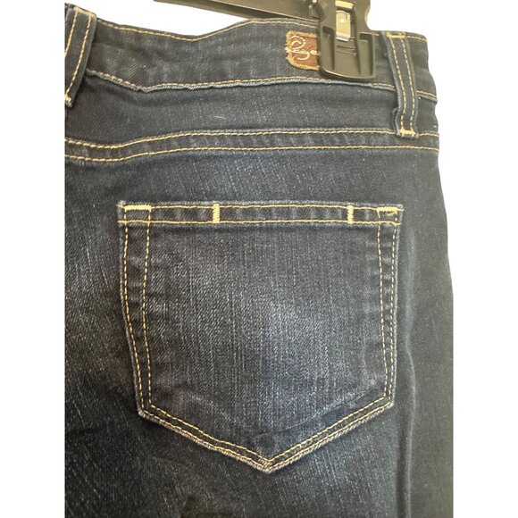 Paige Canyon Flare Womens Size 26 Dark Wash Flared Denim Jeans Made In USA - Picture 4 of 7